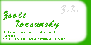 zsolt korsunsky business card